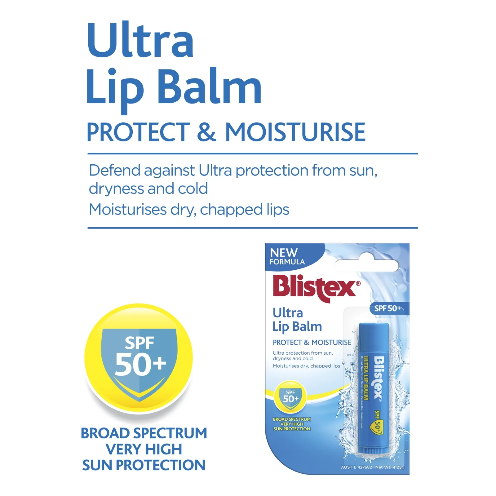 Blistex Ultra Lip Balm SPF 50+ new formula product information